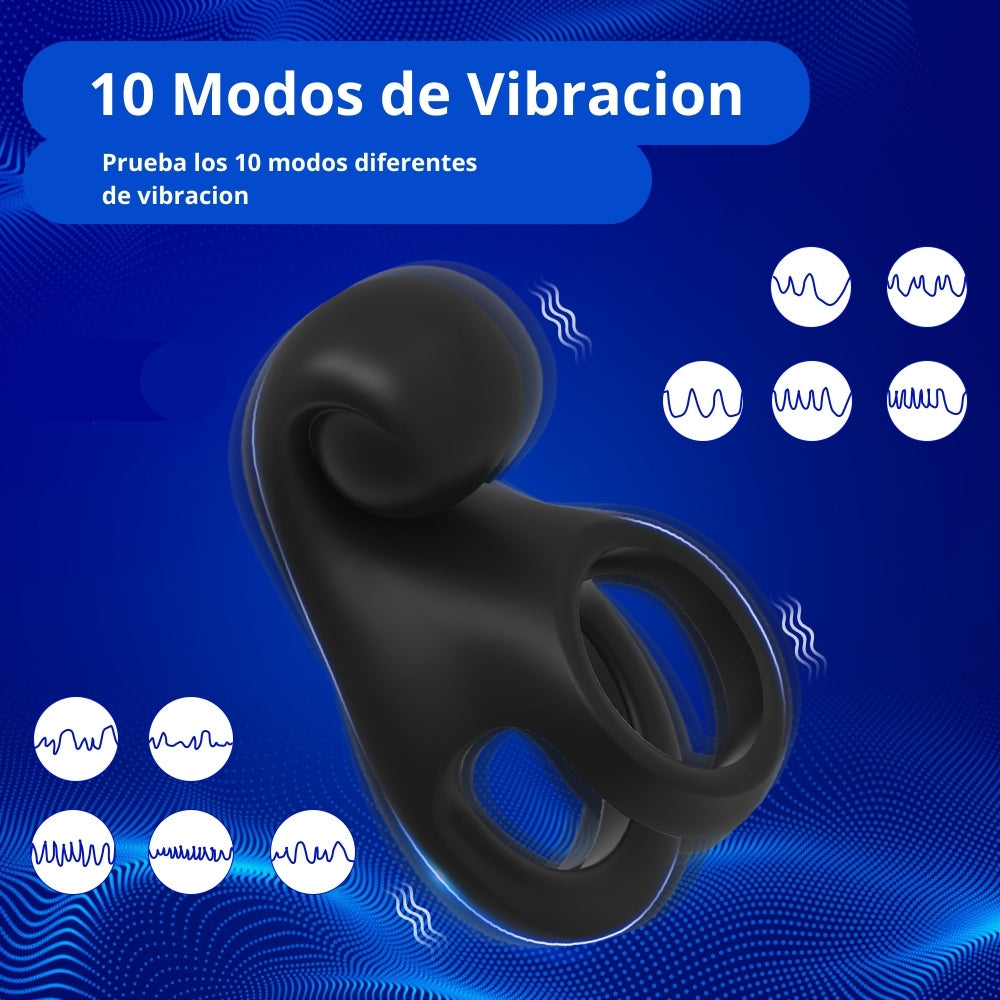 Anillo vibrador helix - dominame - anillo de vibraciones - anillo para pene - anillo sexual - anillo vibrador potente - juguete para parejas - mejorar ereccion con vibrador - vibrador - sex shop dominame.cl