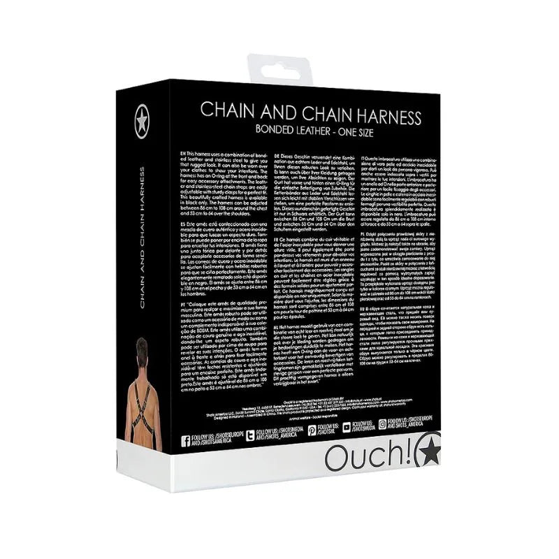 Arnes de cadenas O-Ring - Burgundy de Ouch! - Chain And Chain Harness - Bondage - Sexshop Dominame.cl