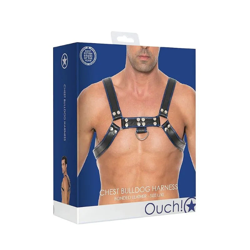 Arnes de pecho bulldog - azul- de Ouch! - kynk - Bondage - Sexshop Dominame.cl