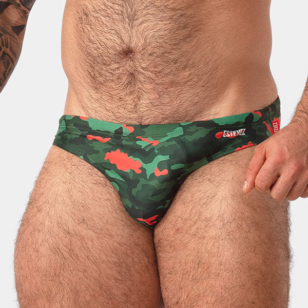 BAÑADOR CAMUFLADO VERDE - traje de baño de hombre - bañador tipo sunga