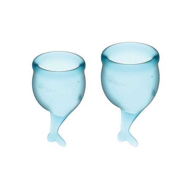 Copa Menstrual Siéntete Segura - Azul Claro - Satisfayer - Descubre un Mundo de Sensaciones, descubre un Universo de Placer - Envíos rápidos y discretos a todo Chile