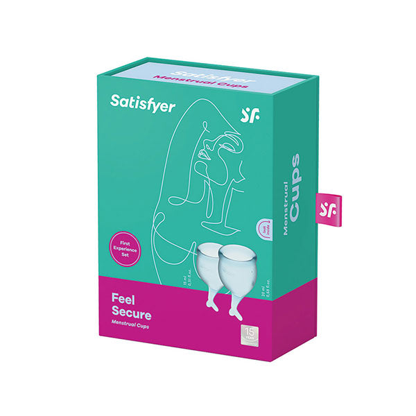Copa Menstrual Siéntete Segura - Azul Claro - Satisfayer - Descubre un Mundo de Sensaciones, descubre un Universo de Placer - Envíos rápidos y discretos a todo Chile