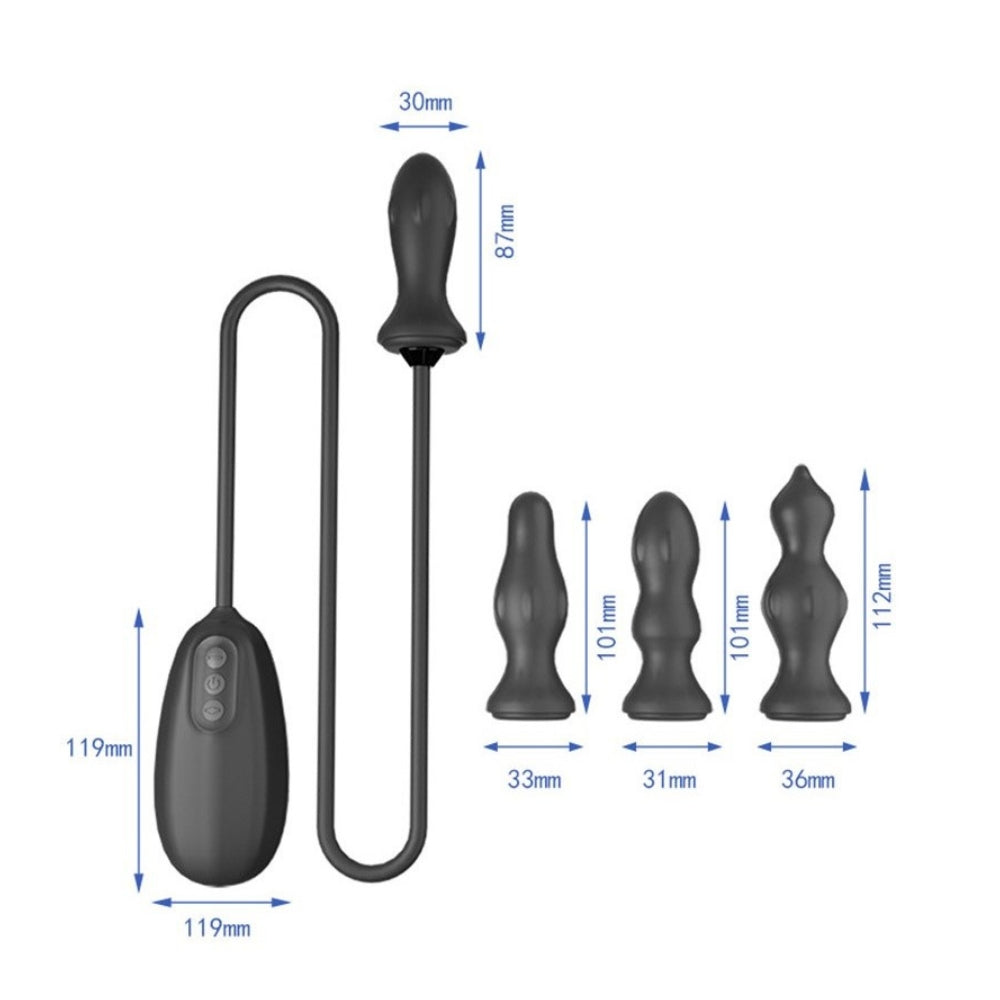 cuarteto de diversión - negro - inflable
- vibrante - plug - anal - recargable - usb - juguete - sexual - silicona - dominame.cl