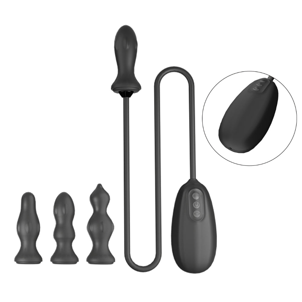 cuarteto de diversión - negro - inflable
- vibrante - plug - anal - recargable - usb - juguete - sexual - silicona - dominame.cl