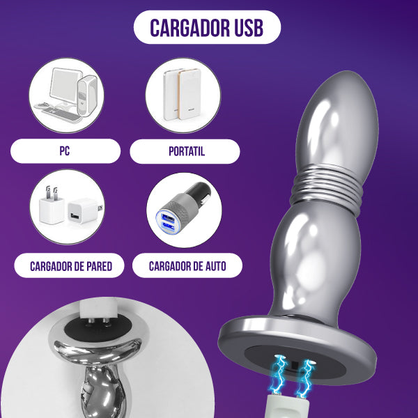 Dilatador Anal Metálico Brillo del Éxtasis - vibrador - movimiento - - aplicación - juguetes eróticos - placer - adultos - parejas - Jugueteo - Caricias - Santiago - Sexy
