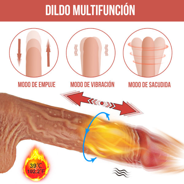 Dildo la potencia de roco - sexshop - dominame - movimiento - dildo - vibrante - calor - app - realista - textura - glande - recargable - ventosa