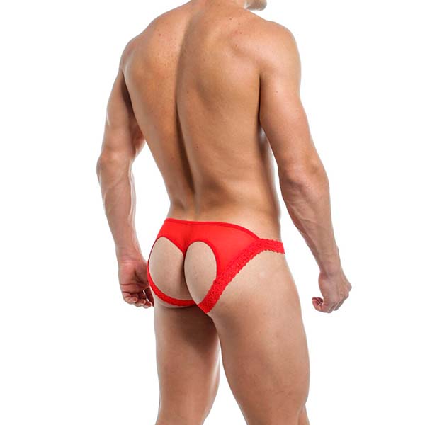 G-String Mallas - rojo - encaje - lenceria masculina - ropa interior encaje hombre