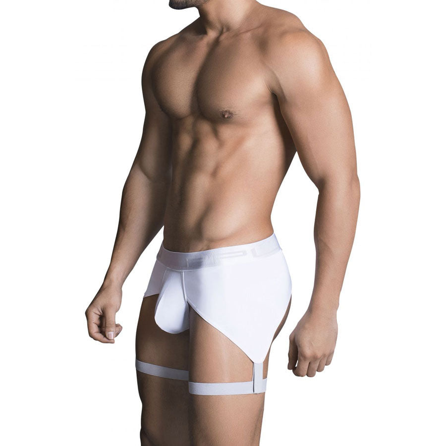 G-string/Brief white - portaligas hombre - lenceria sexy hombre - ropa interior masculina - caloncillo