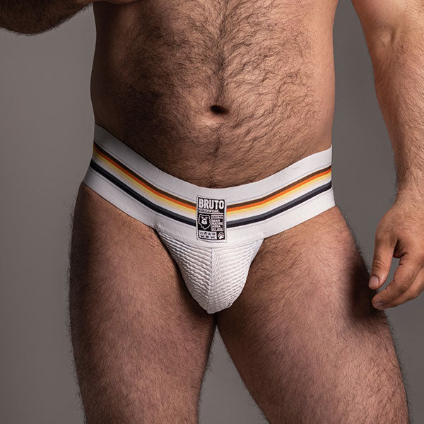 JOCK CRUNCHY WHITE - suspensorio - lenceria masculina - josckstrap - ropa interior de hombre
