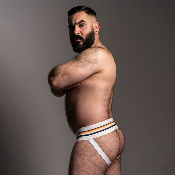 JOCK CRUNCHY WHITE - suspensorio - lenceria masculina - josckstrap - ropa interior de hombre