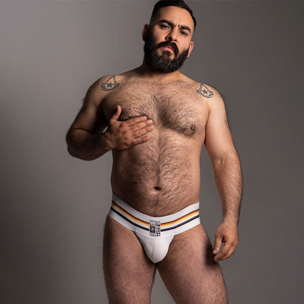 JOCK CRUNCHY WHITE - suspensorio - lenceria masculina - josckstrap - ropa interior de hombre