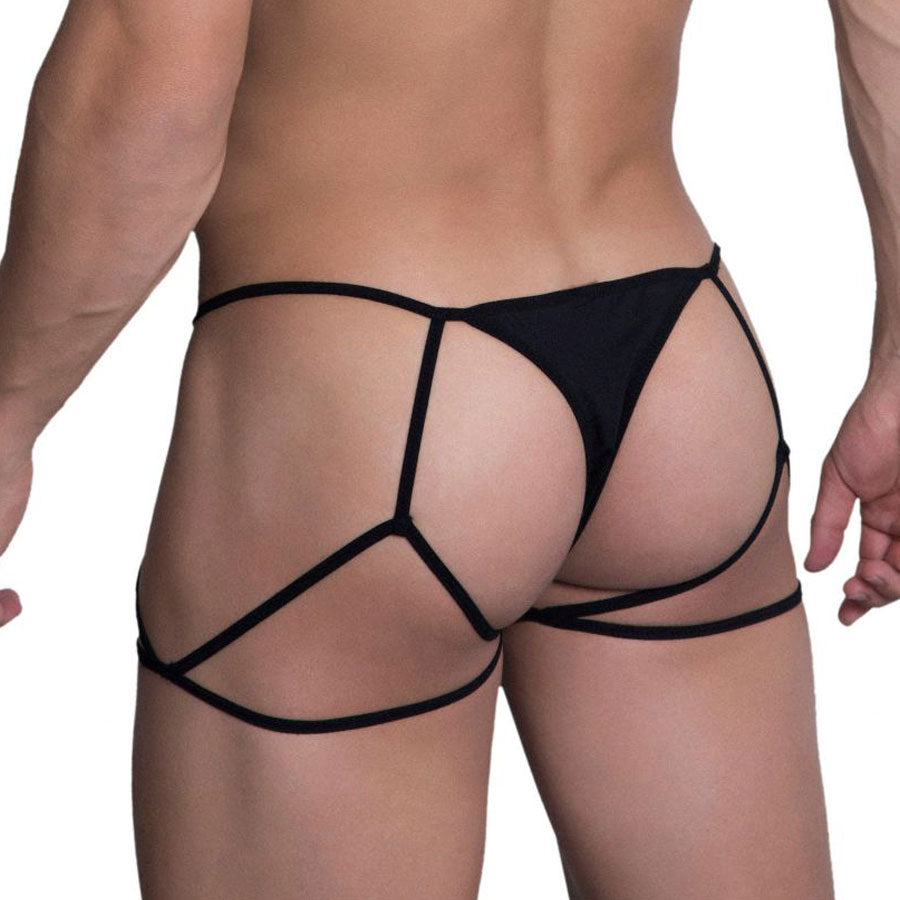 Jockstrap thong black - tanga de hombre - sopa sexy hombre - lenceria masculina - lenceria de hilos de hombre - sexshop chile - envios discretos