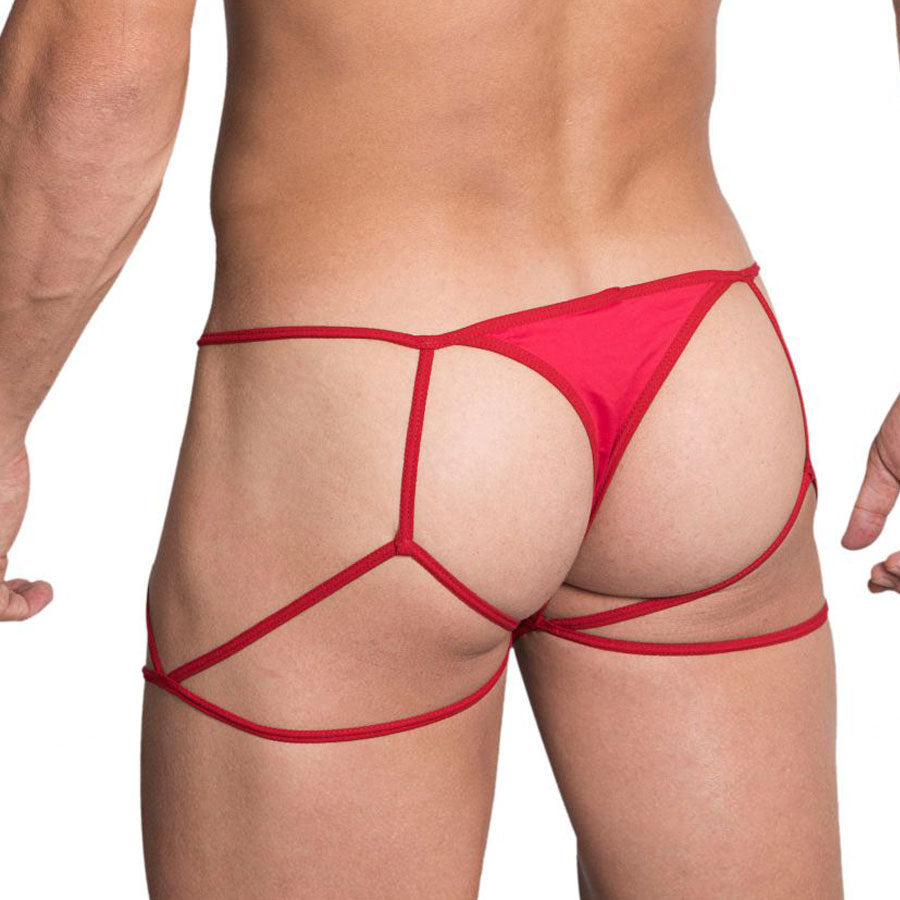 Jockstrap thong red - tanga de hombre - sopa sexy hombre - lenceria masculina - lenceria de hilos de hombre - sexshop chile - envios discretos