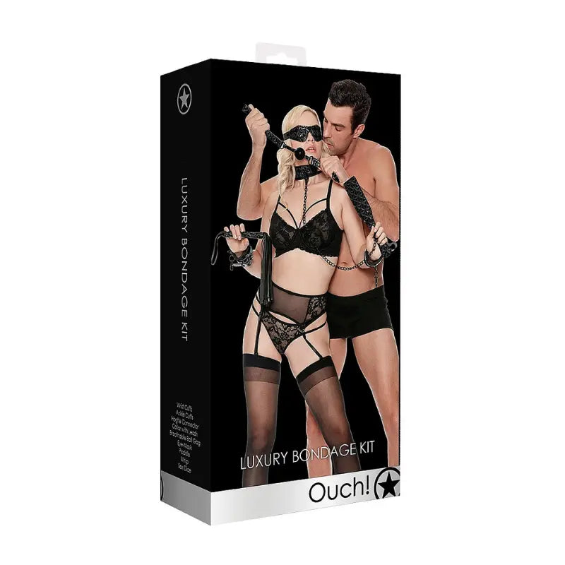Kit de bondage Luxury de Ouch - esposas - tobilleras - fusta - bondage - kynk - Sexshop Dominame.cl