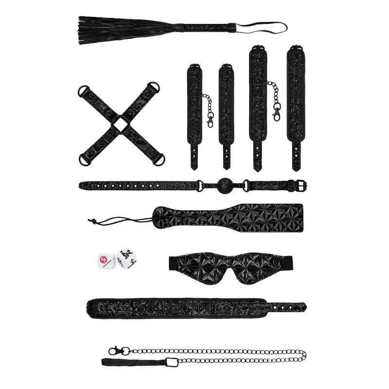 Kit de bondage Luxury de Ouch - esposas - tobilleras - fusta - bondage - kynk - Sexshop Dominame.cl