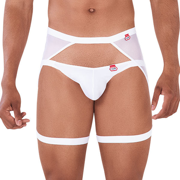 Magno Garter Jockstrap White - suspensorio masculino - ropa intima de hombre - ropa interior masculina - portaligas de hombre