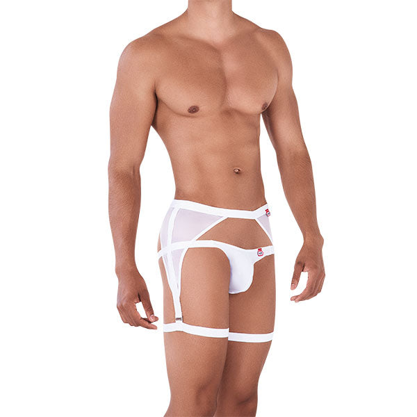 Magno Garter Jockstrap White - suspensorio masculino - ropa intima de hombre - ropa interior masculina - portaligas de hombre