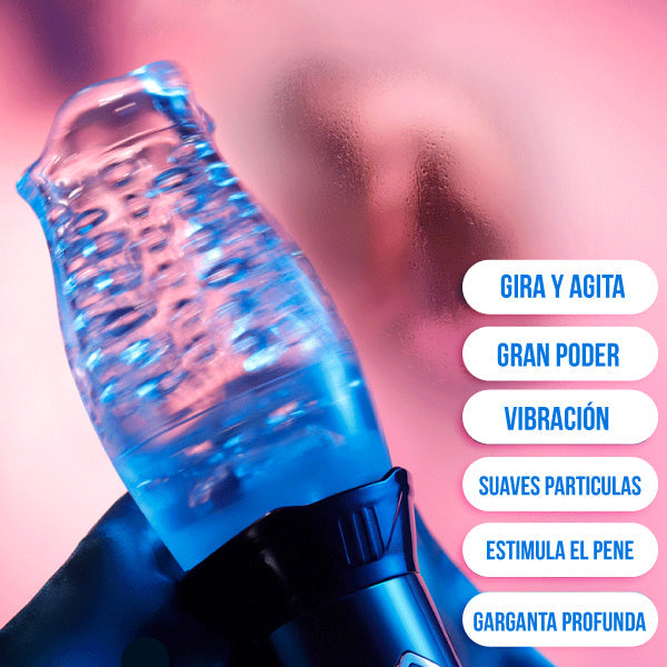 Masturbador automatico la rosa - sexshop - dominame - automatico - movimiento - placer - textura - transparente - desmontable - USB - TPE - recargable - vibrante - movimiento - rotacion