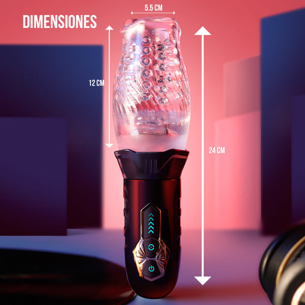 Masturbador automatico la rosa - sexshop - dominame - automatico - movimiento - placer - textura - transparente - desmontable - USB - TPE - recargable - vibrante - movimiento - rotacion