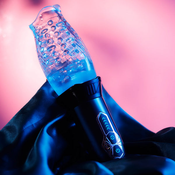 Masturbador automatico la rosa - sexshop - dominame - automatico - movimiento - placer - textura - transparente - desmontable - USB - TPE - recargable - vibrante - movimiento - rotacion