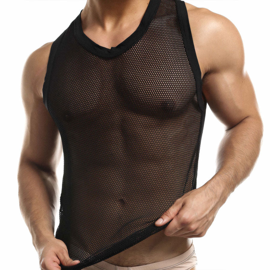 Muscle Mesh Tank - Black - musculosa - polera de malla - sin mangas
