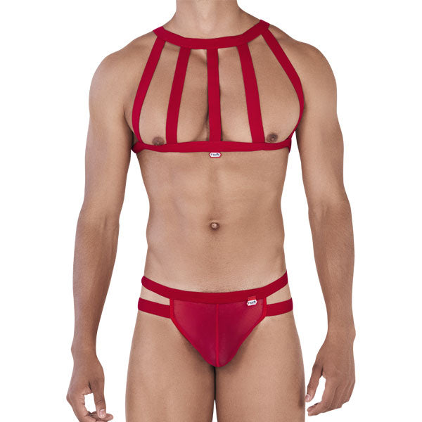 Personality Harness Thongs Red - tanga masculina - tanga y arnes de hombre - arness de pecho hombre - Harness masculino - conjunto lenceria hombre