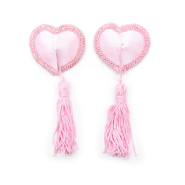 Pezoneras con borlas corazones - tapa peones - cubre pezones - cubierta de pezones - sexshop chile - fetiches - envios discretos a todo chile
