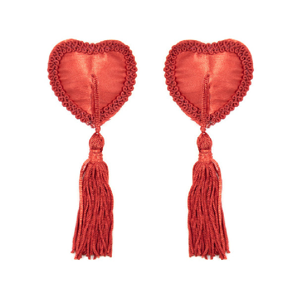 Pezoneras con borlas corazones - tapa peones - cubre pezones - cubierta de pezones - sexshop chile - fetiches - envios discretos a todo chile