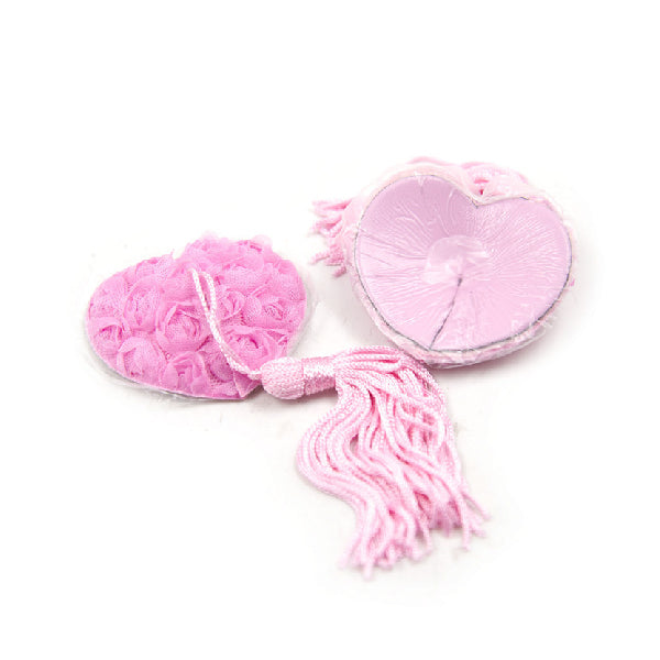 Pezoneras con borlas corazones - tapa peones - cubre pezones - cubierta de pezones - sexshop chile - fetiches - envios discretos a todo chile