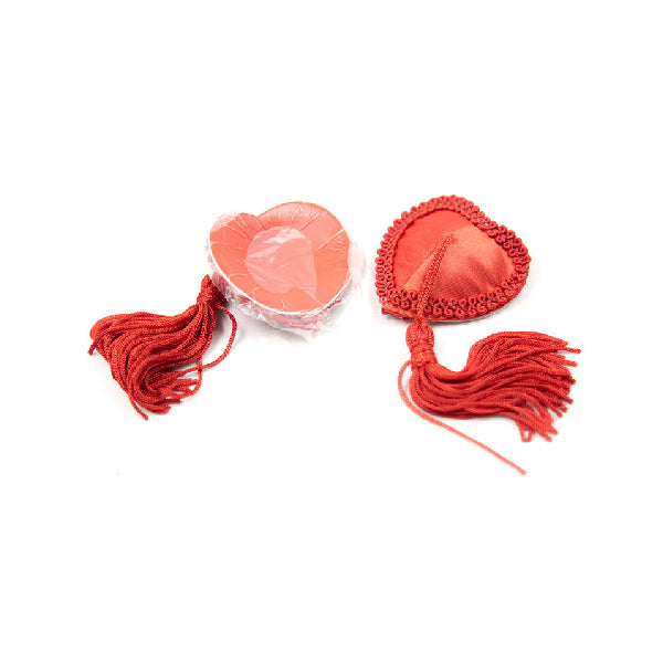 Pezoneras con borlas corazones - tapa peones - cubre pezones - cubierta de pezones - sexshop chile - fetiches - envios discretos a todo chile