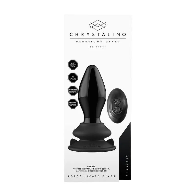 Plug Anal de Vidrio Vibrante Stretchy de Ouch - Dilatador anal vibrante de vidrio - Sexshop Dominame.cl