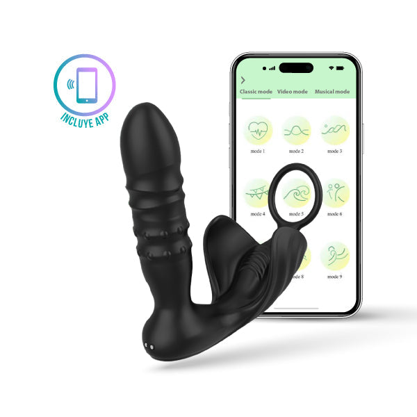 Prostático con Canguro de Bolas Vibrante - juguetes sexuales - sexo anal - anillo para pene - ibrador para hombre - consolador para hombre - exshop chile - envios discretos