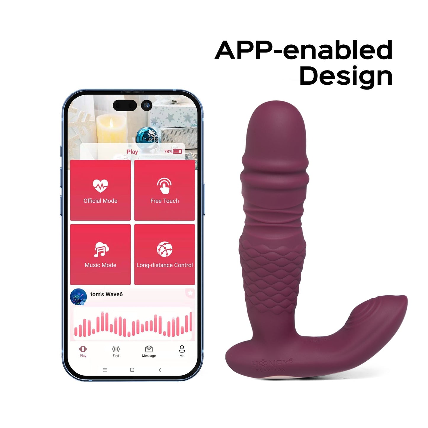 Ryder vibrador dual con movimiento de Honey play box - Vibrador con App - Vibrador con movimiento - Juguetes sexuales