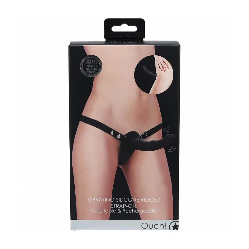 Strap-on vibrante Ridged de Ouch - juguete lesbico - arnes lesbico- Sexshop Dominame.cl