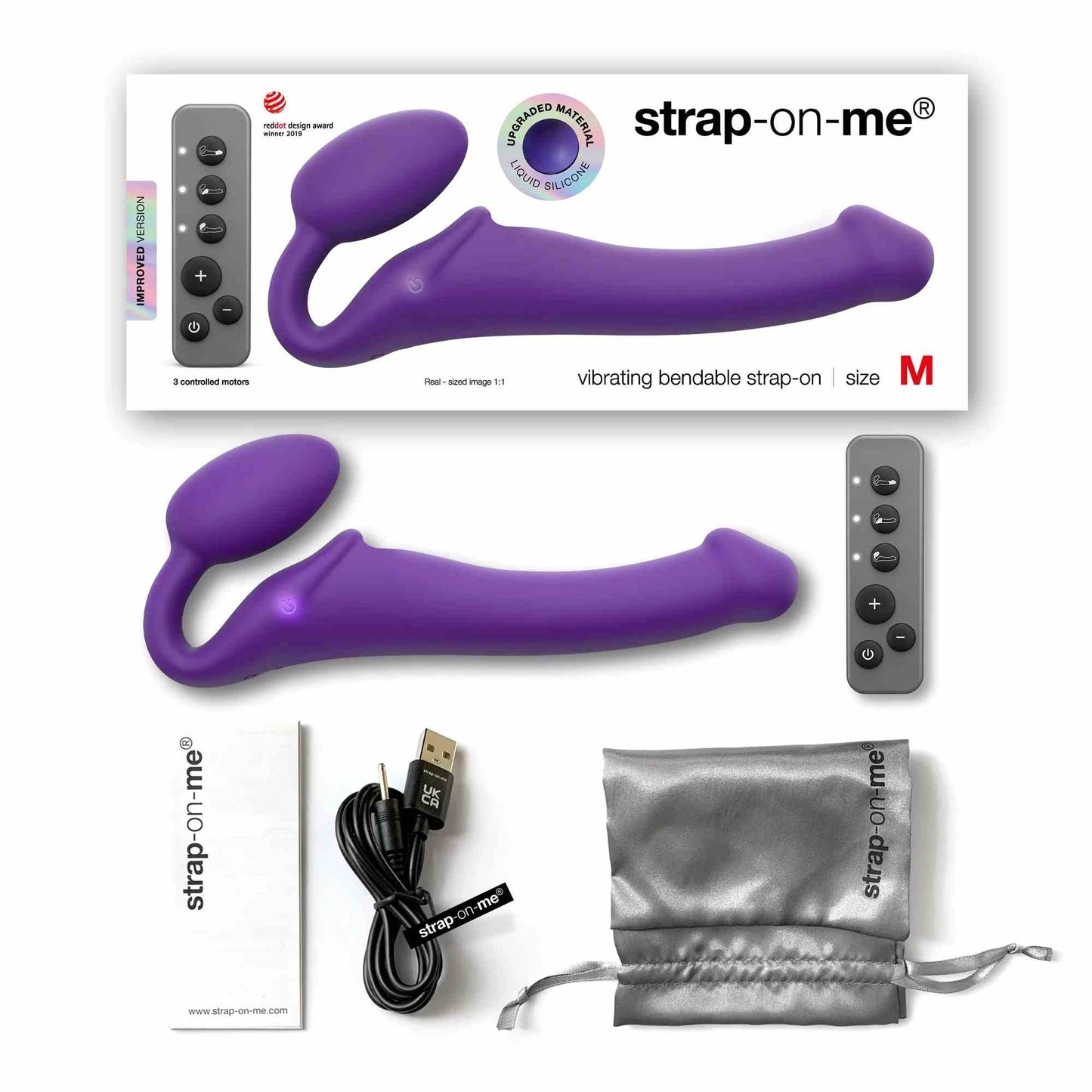 Strapless Vibrante Strap-on 3 motores - Flexible - Strap-on-me - arnes lesbico - Sexshop en chile