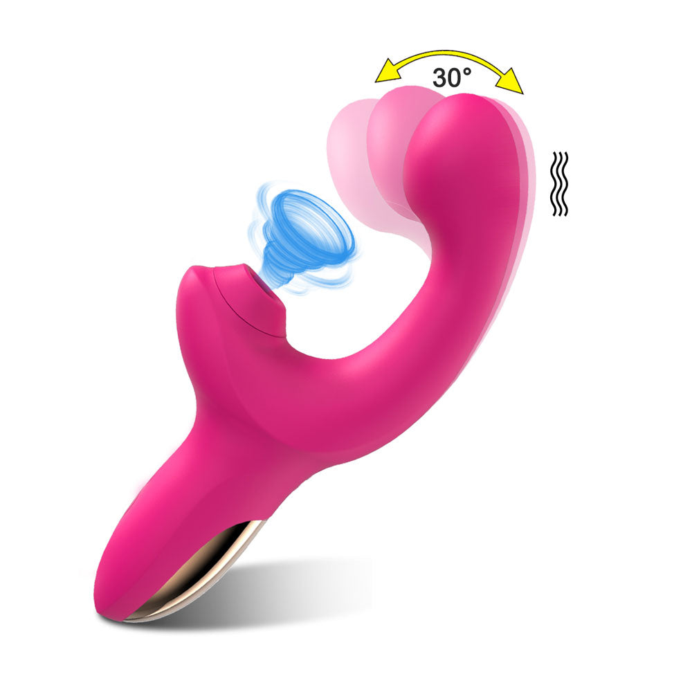 Succionador dual samantha - dominame - juguetes sexuales vibradores - succionador de clitoris - vibrador dual - vibrador conejo - Sex shop Dominame.cl