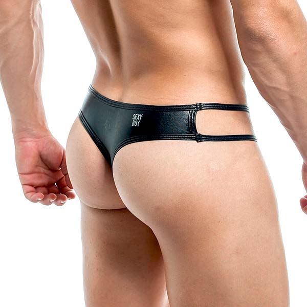 Thong Metal - Negro - Tanga - calzoncillo - ropa interior hombre - lenceria masculina