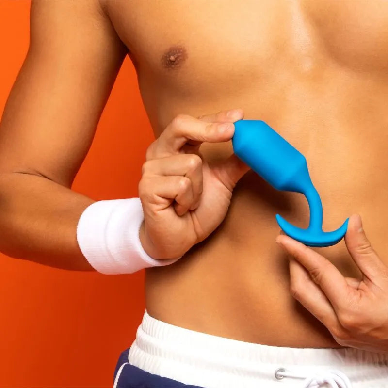 B-Vibe Vibrador snug plug large blue