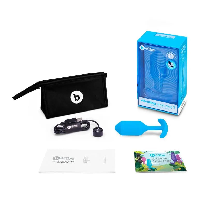 B-Vibe Vibrador snug plug large blue