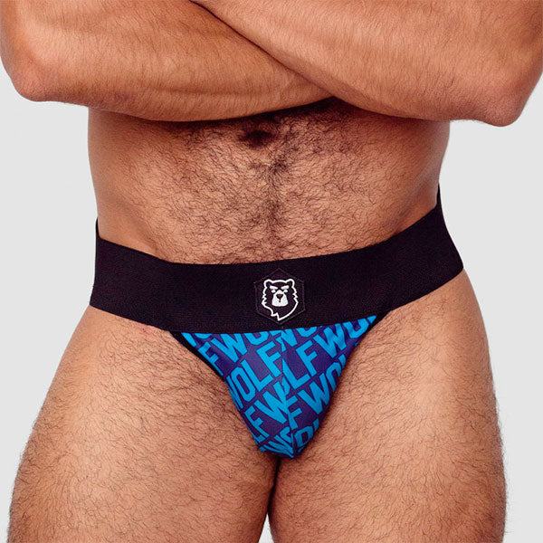 WOLF BLUE JOCK - jockstrap - suspensorio masculino- ropa intima de hombre - ropa interior de hombre