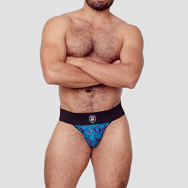 WOLF BLUE JOCK - jockstrap - suspensorio masculino- ropa intima de hombre - ropa interior de hombre