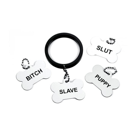Anillo Para el Pene con 4 Placas de Identificación - Tienda erótica sexshop