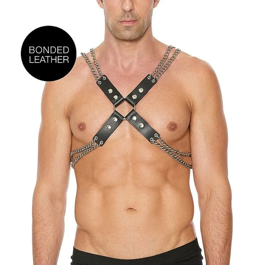 Arnes de cadenas O-Ring - Burgundy de Ouch! - Chain And Chain Harness - Bondage - Sexshop Dominame.cl