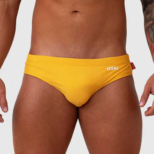 BAÑADOR ESTEVEZ MOSTAZA - traje de baño - sunga de baño - calzoncillo para bañador