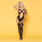 Bodie Doble Malla Sexy JSY - bodie con transparencias - lencería atrevida y sensual - ropa interior sin sutién - bodie provocativo para noches íntimas - lencería para juegos de rol - diseño coquetón y picante - lencería chilena sexy.