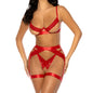 Conjunto de Tres Piezas con Abertura Peek-A-Boo Jessica R - conjuntos de ropa interior sensual - lenceria femenina sexy
