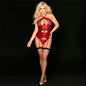 Corset Sexy Y Top Rosa Roja - JSY - liguero - portaligas - conjunto de encaje - lenceria erotica - ropa intima mujer