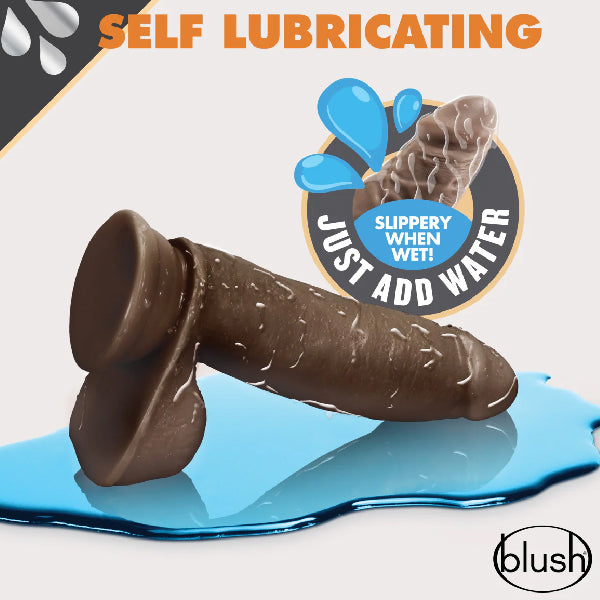 Dildo Autolubricacion Dr. Skin Glide 7 Chocolate - dildo realista - dildo con ventosa - con lubricante - pene de juguete - tienda sexual - consolador