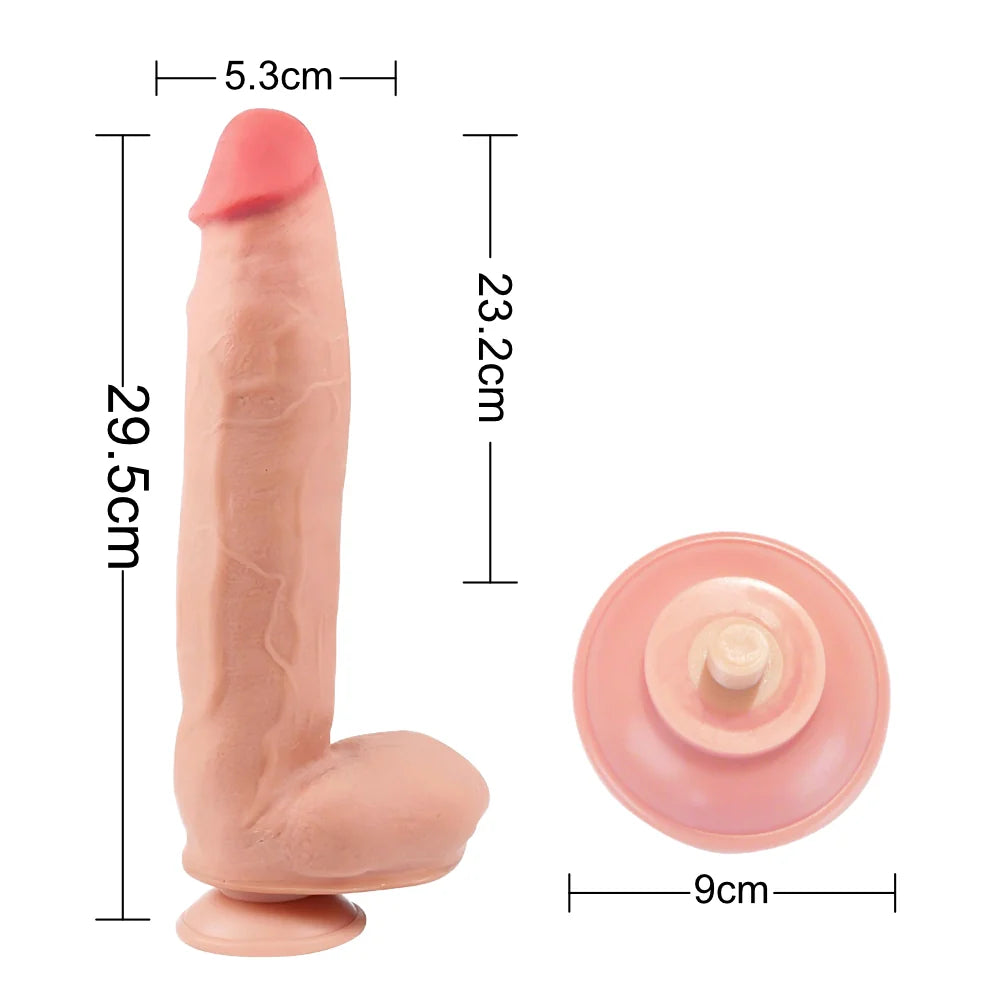dildo realista - pene de goma - dildo con testiculos - consolador - dildo con ventosa - dildo para arnes - pegging - ventosa desmontable - textura de piel - tamaño grande - dildo XL - el jefe - fantasia sexual - sexshop dominame
