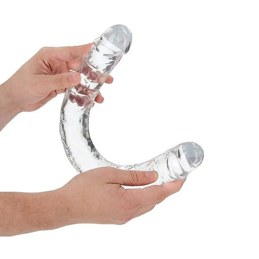 Dildo doble transparente 18 REALROCK de Ouch - Consolador doble - Sexshop Dominame.cl